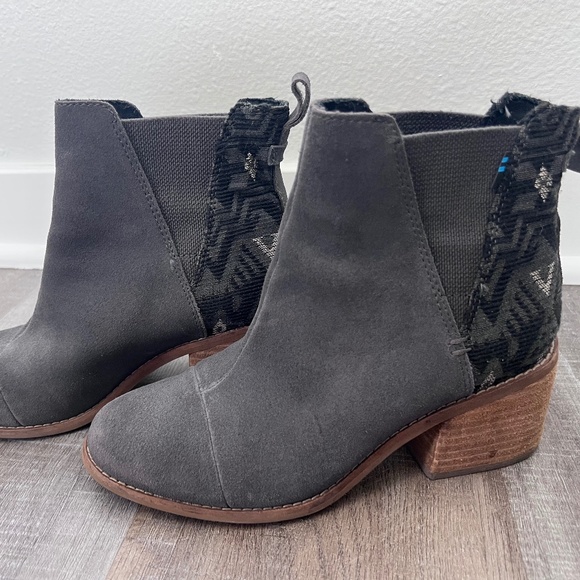 TOMS - Suede Booties Knitted Back - Picture 1 of 3